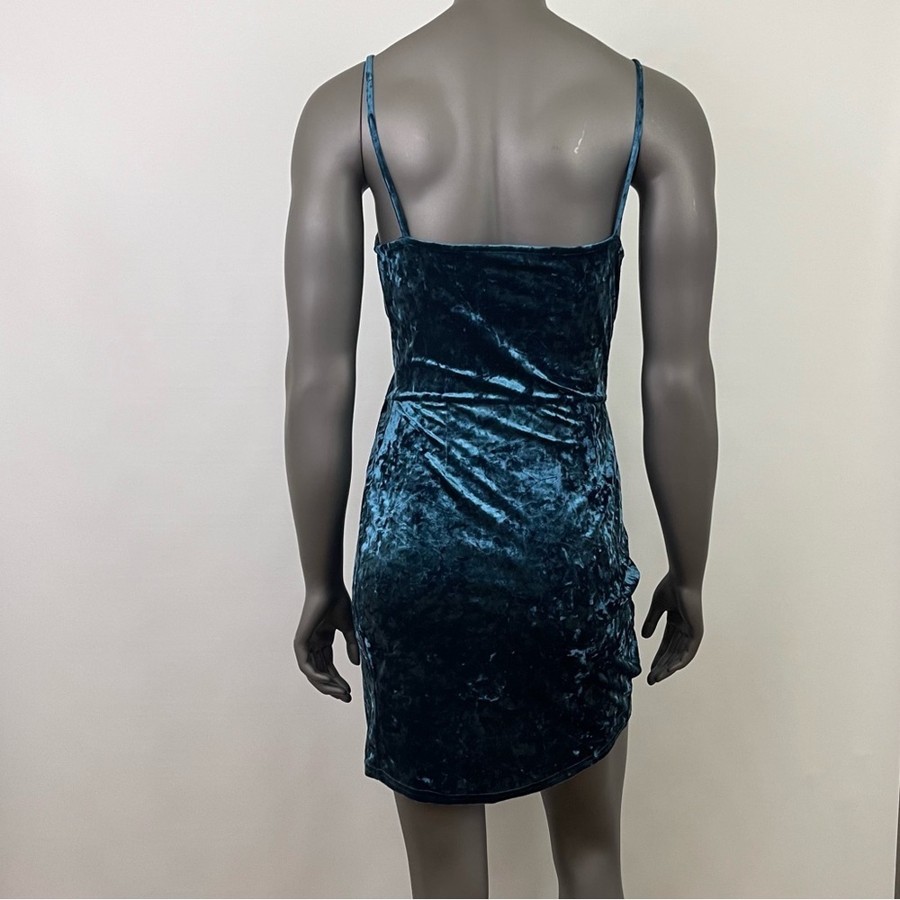 New Look Velvet Faux Wrap Dress Sz 8 Strappy Party Holiday Sexy - Picture 2 of 14